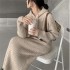 Hooded Knitted Dress Women's Autumn and Winter New Loose Ski